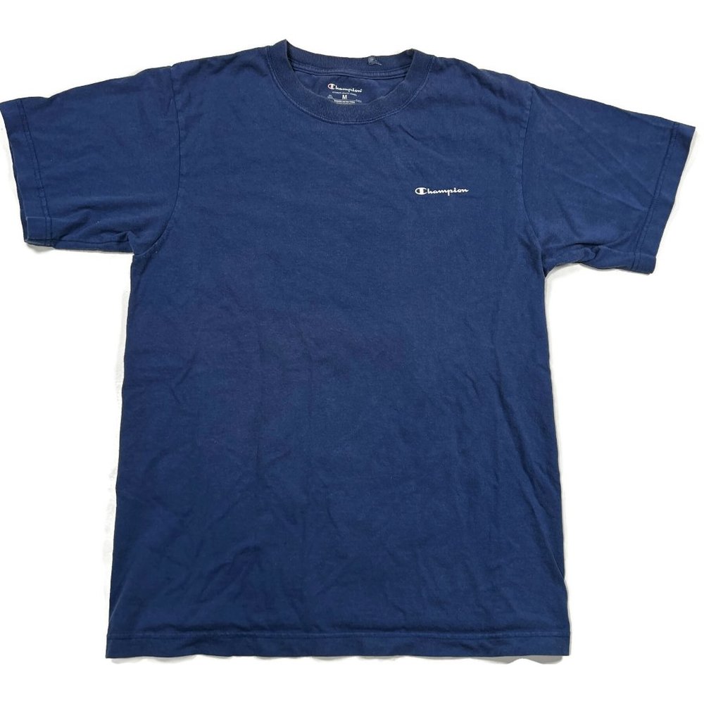 Champion T-Shirt Womens‎ Medium Blue Short Sleeve Crewneck Tee Cotton